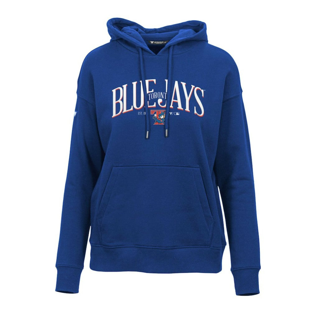 MLB Toronto Blue Jays Levelwear Women's Adorn Cooperstown Collection Retro Spellout Pullover Hoodie