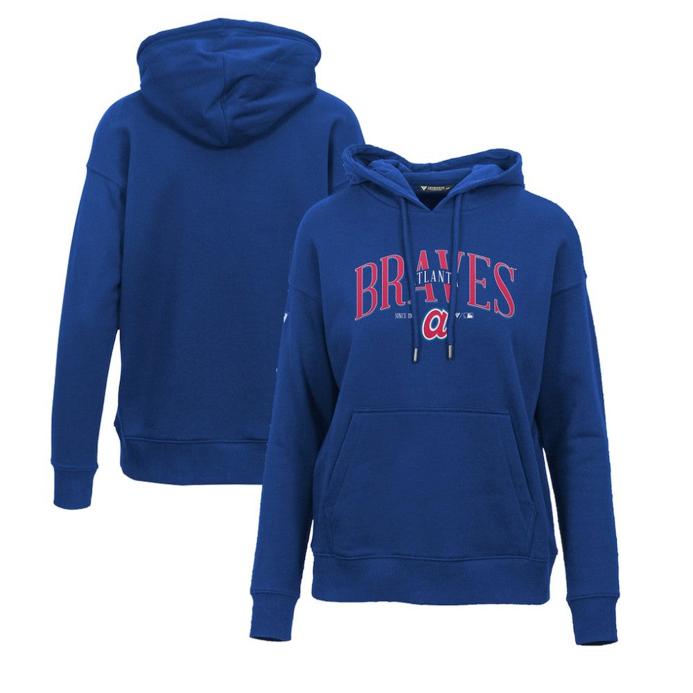 MLB Atlanta Braves Levelwear Women's Adorn Cooperstown Collection Retro Spellout Pullover Hoodie