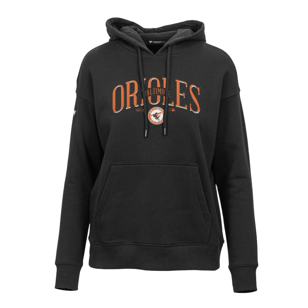 MLB Baltimore Orioles Levelwear Women's Adorn Cooperstown Collection Retro Spellout Pullover Hoodie