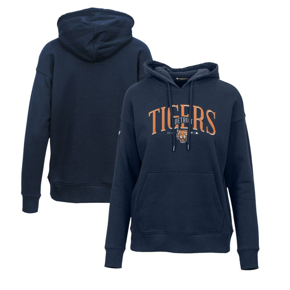 MLB Detroit Tigers Levelwear Women's Adorn Cooperstown Collection Retro Spellout Pullover Hoodie