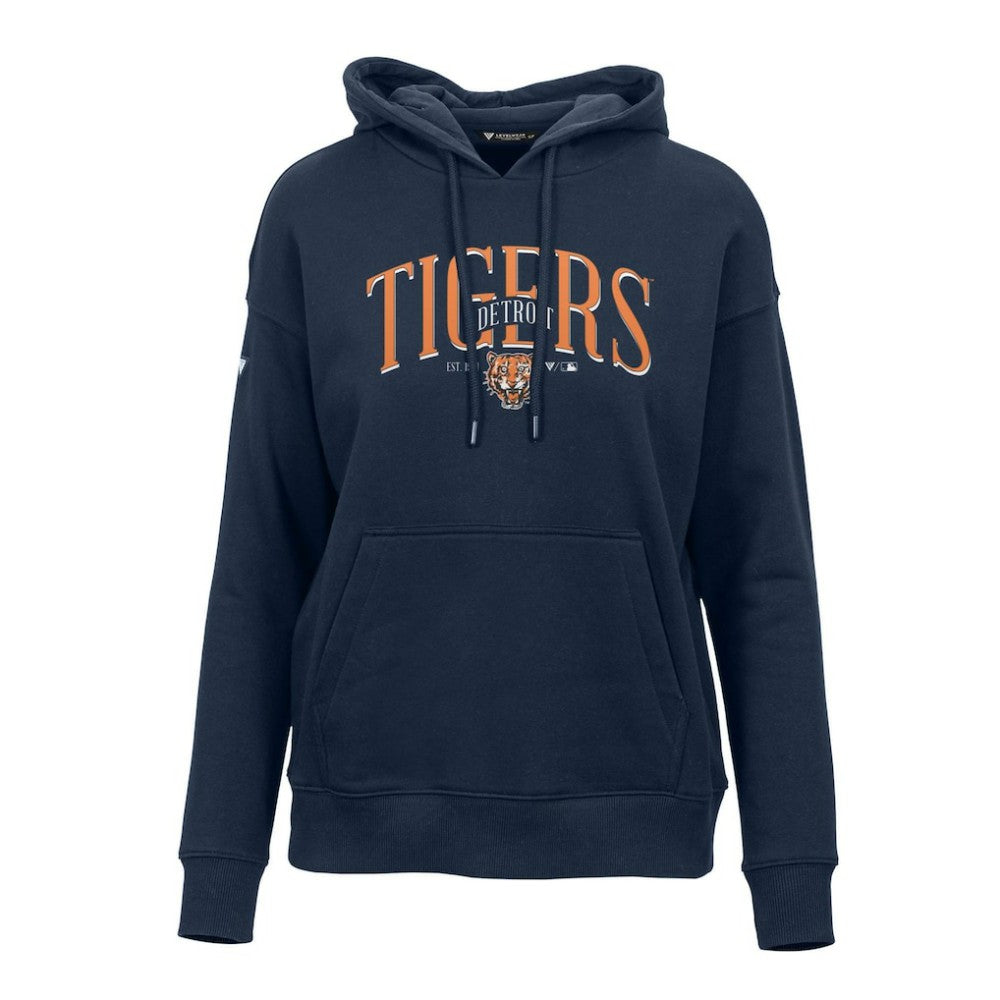 MLB Detroit Tigers Levelwear Women's Adorn Cooperstown Collection Retro Spellout Pullover Hoodie