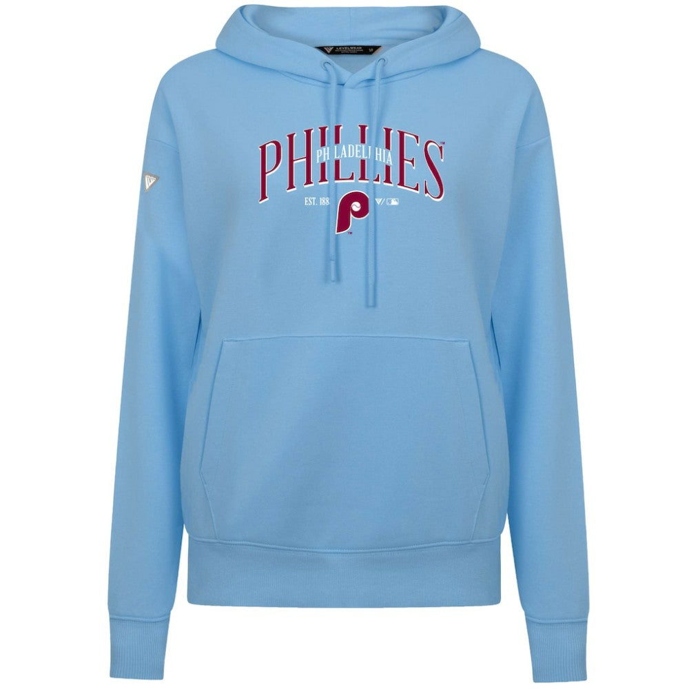 MLB Philadelphia Phillies Levelwear Women's Adorn Cooperstown Collection Retro Spellout Pullover Hoodie