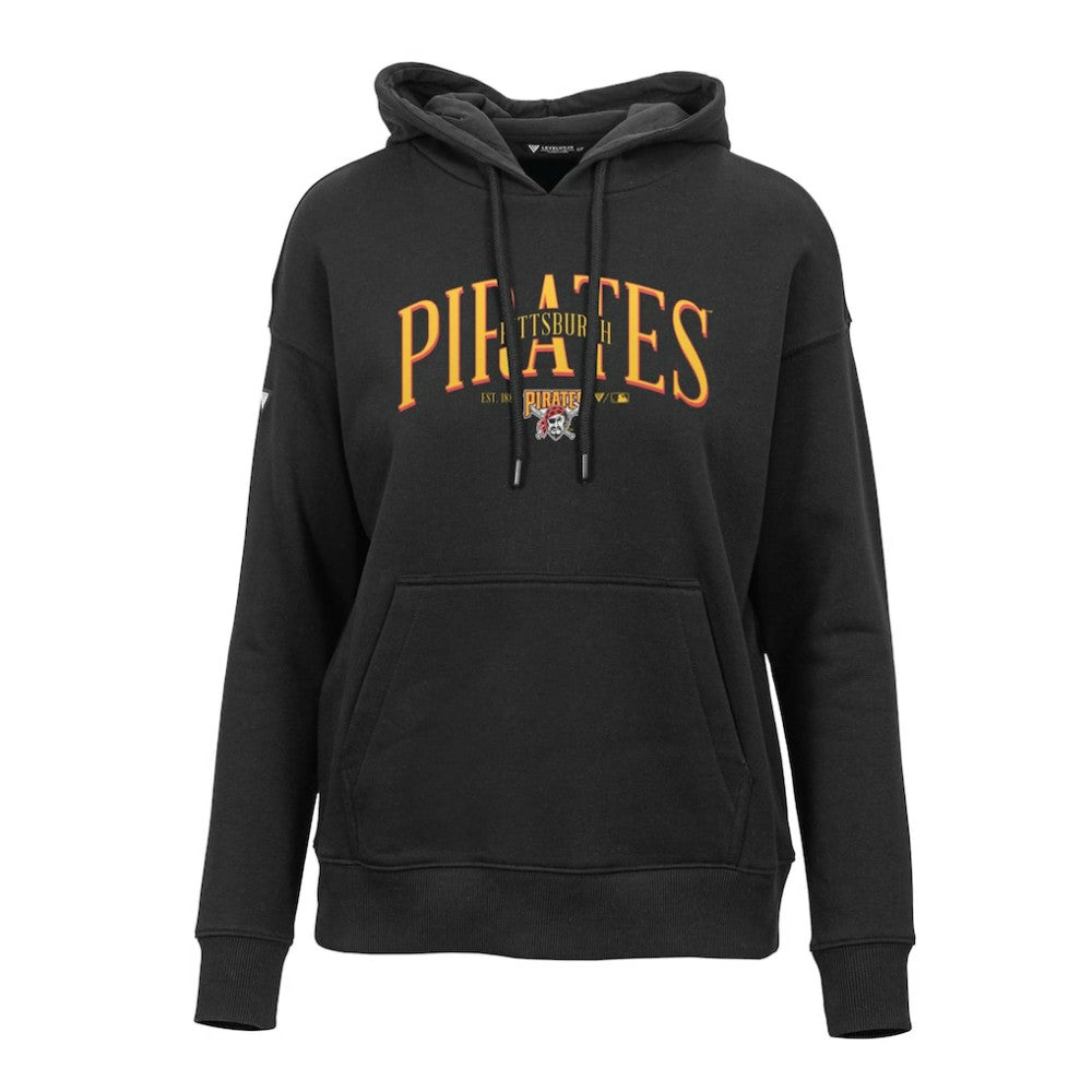 MLB Pittsburgh Pirates Levelwear Women's Adorn Cooperstown Collection Retro Spellout Pullover Hoodie