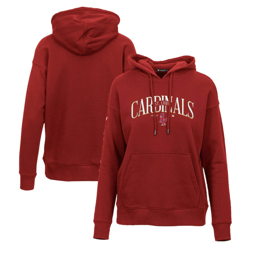 MLB St. Louis Cardinals Levelwear Women's Adorn Cooperstown Collection Retro Spellout Pullover Hoodie