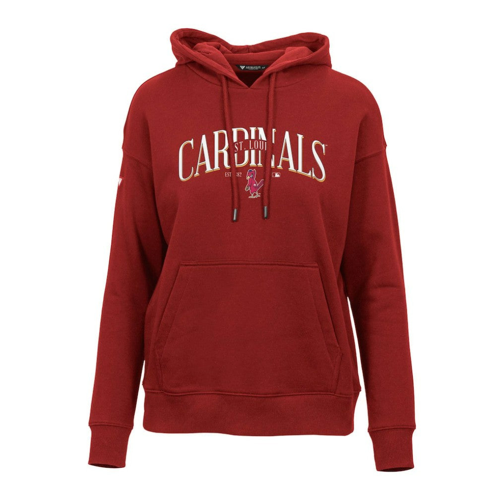 MLB St. Louis Cardinals Levelwear Women's Adorn Cooperstown Collection Retro Spellout Pullover Hoodie