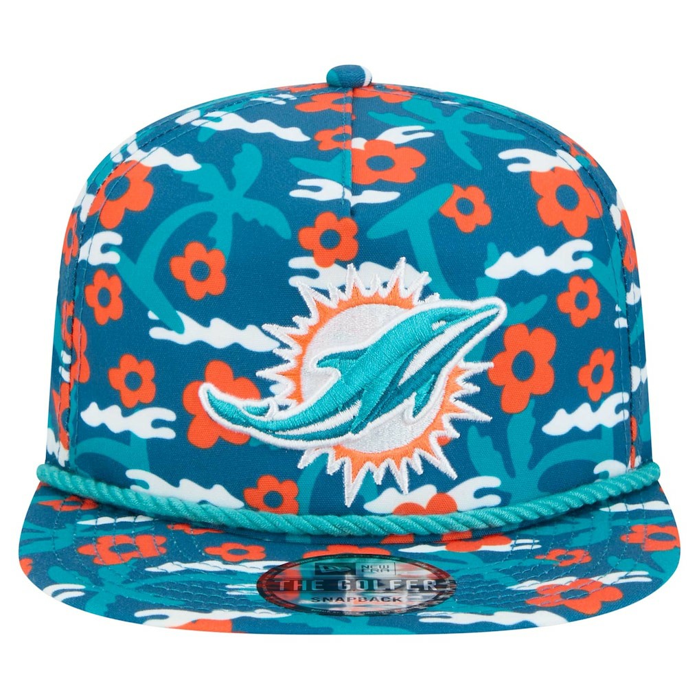 Wakey Wakey Golfer Snapback Hat - Miami Dolphins