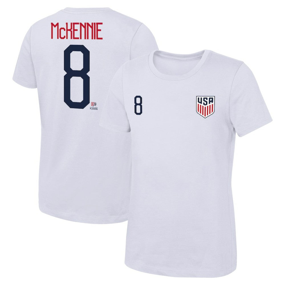 Weston McKennie USMNT Women's Name & Number T-Shirt -  White