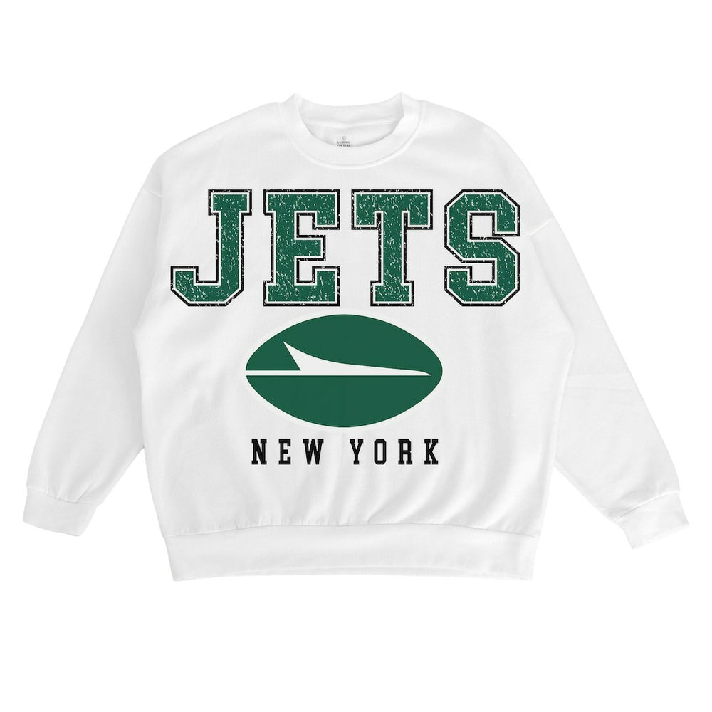 Gameday Couture Women's Sunday Drives Oversized Crewneck Pullover Sweatshirt - New York Jets