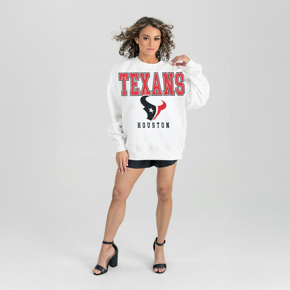 Gameday Couture Women's Sunday Drives Oversized Crewneck Pullover Sweatshirt - Houston Texans