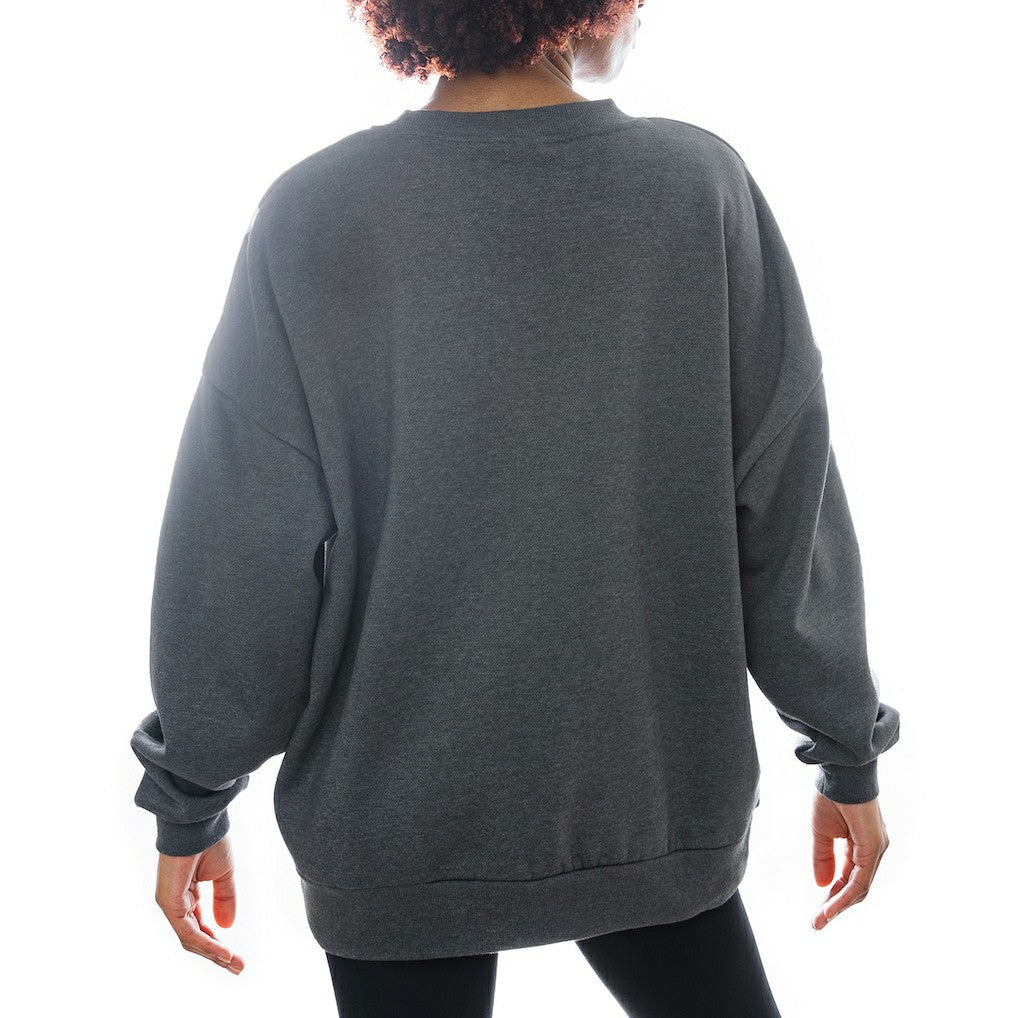 Gameday Couture Women's Oversized Long Weekend Premium Fleece Drop Shoulder Pullover Sweatshirt - Cleveland Browns
