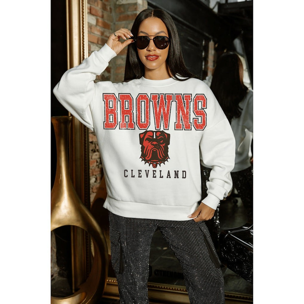 Gameday Couture Women's Sunday Drives Oversized Pullover Sweatshirt - Cleveland Browns