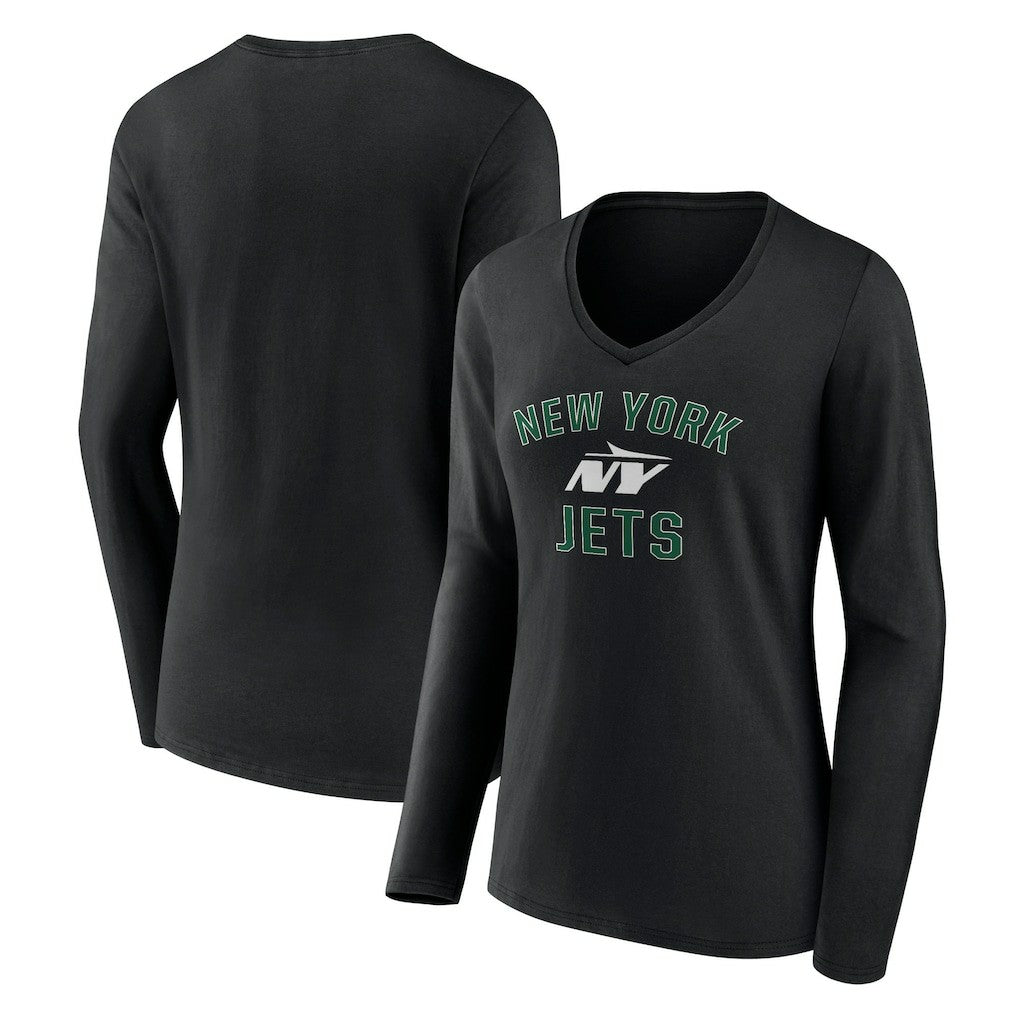 Women's Victory Arch Long Sleeve V-Neck T-Shirt - New York Jets