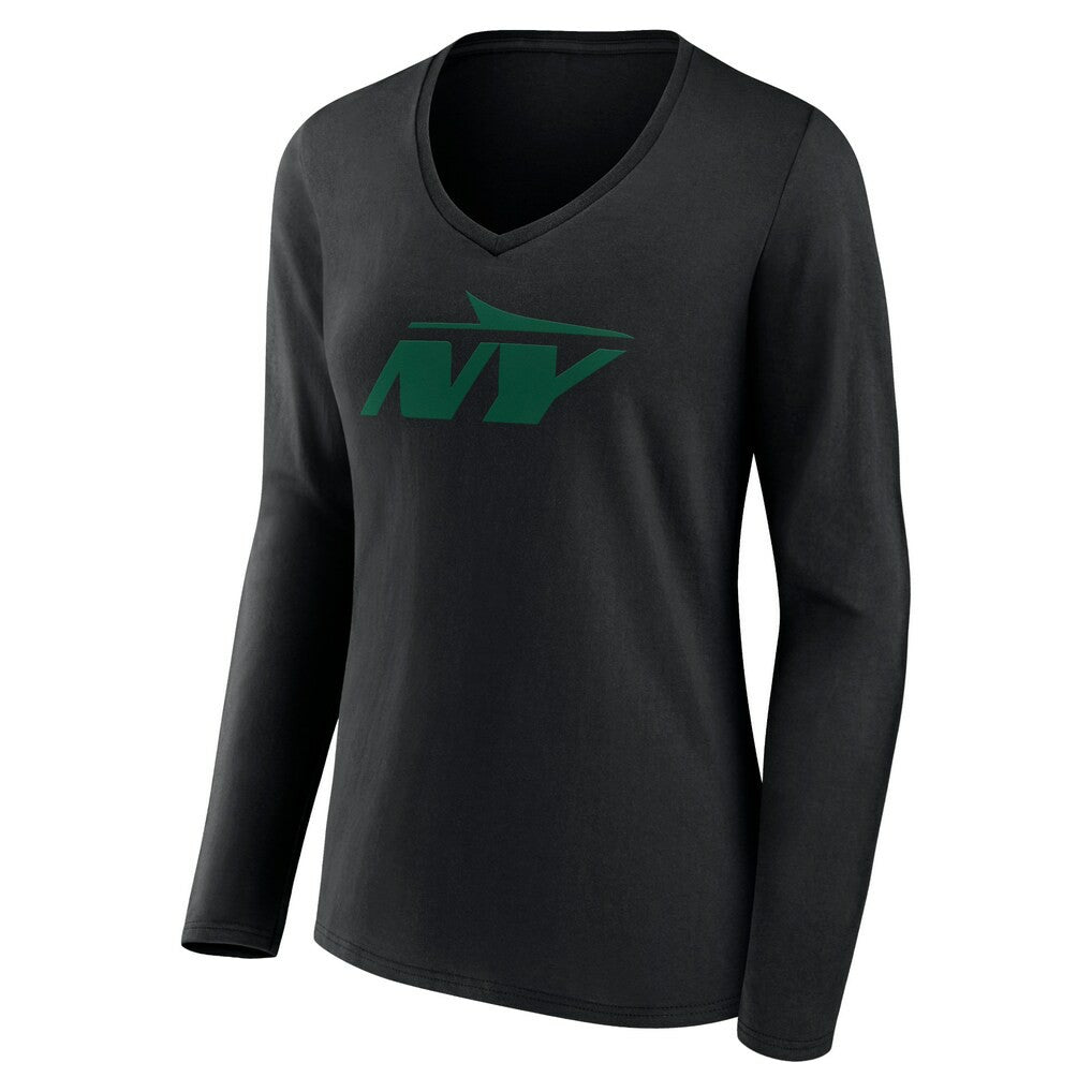Women's Secondary Logo Long Sleeve V-Neck T-Shirt - New York Jets