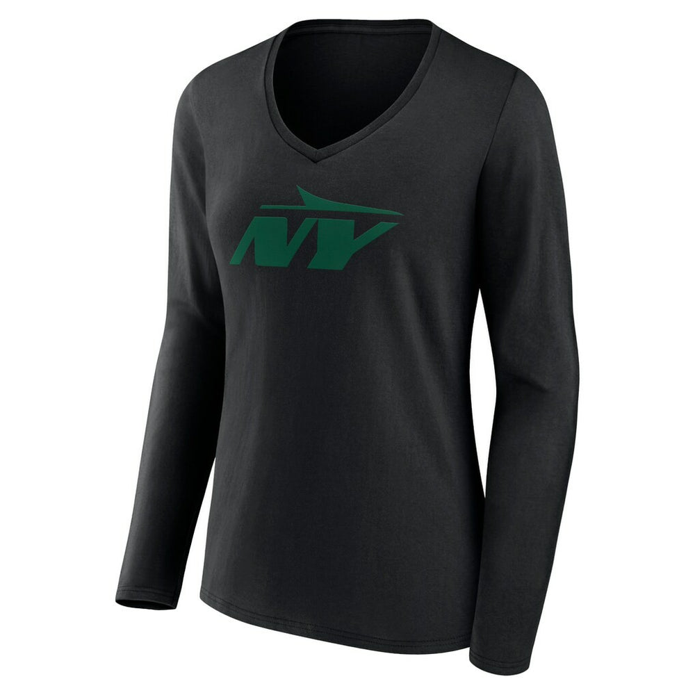 Women's Secondary Logo Long Sleeve V-Neck T-Shirt - New York Jets