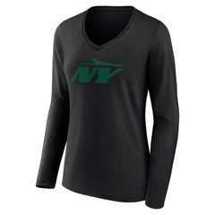 Women's Secondary Logo Long Sleeve V-Neck T-Shirt - New York Jets