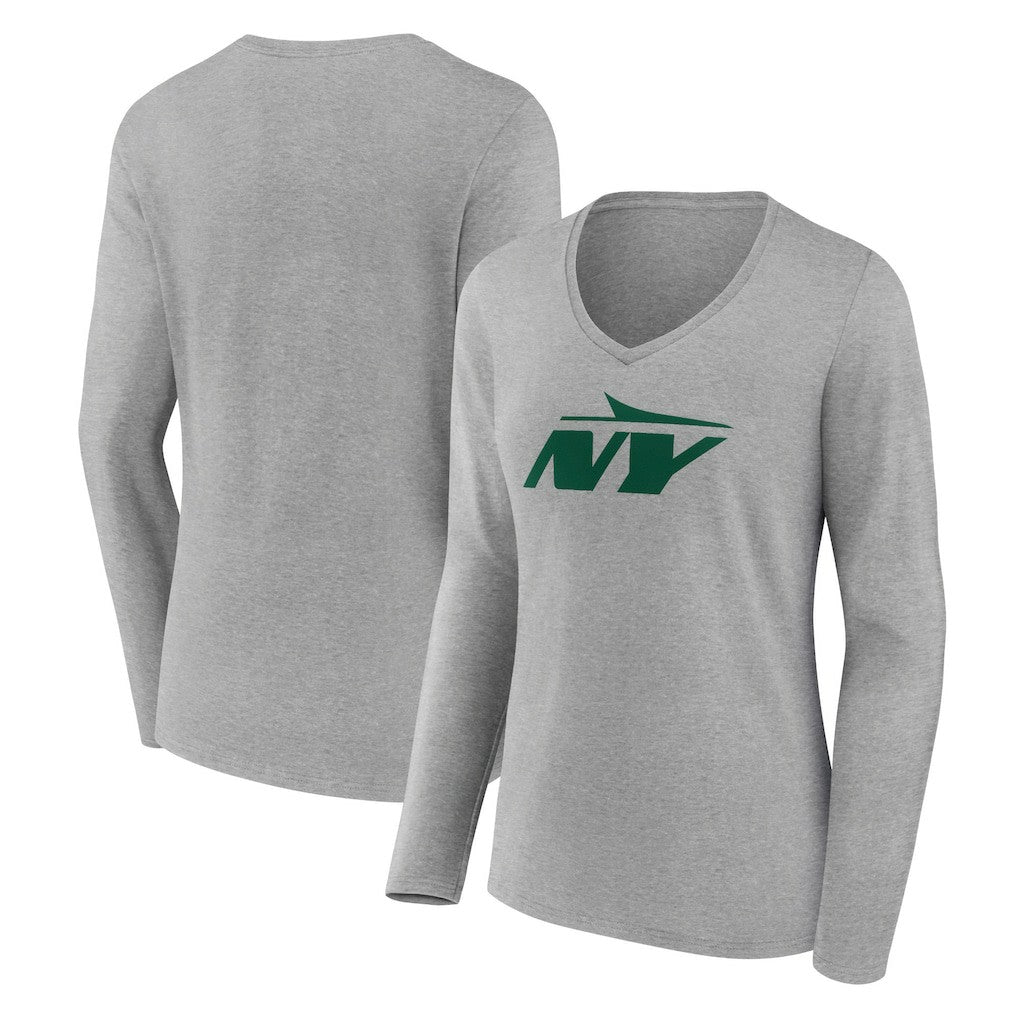 Women's Secondary Logo Long Sleeve V-Neck T-Shirt - New York Jets