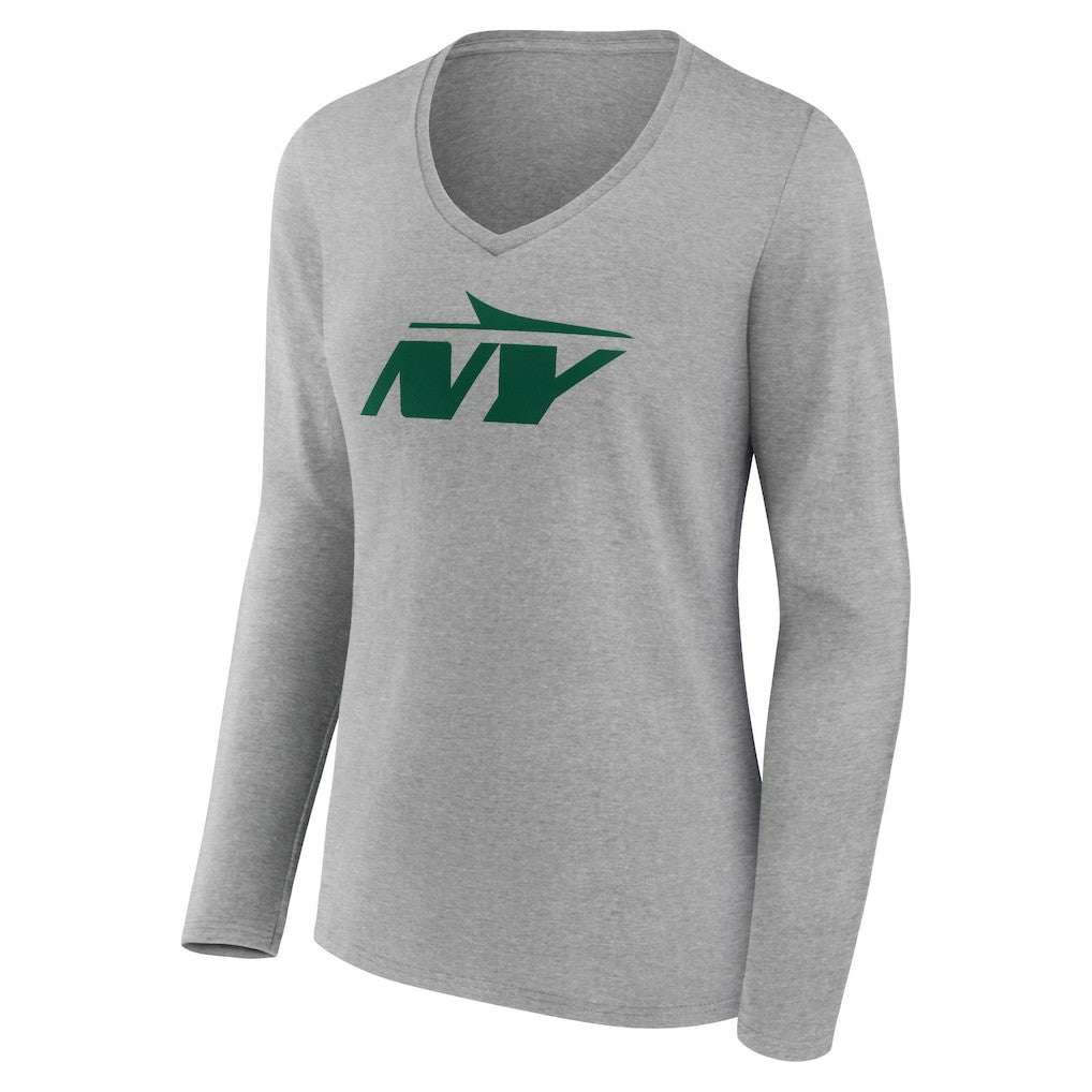 Women's Secondary Logo Long Sleeve V-Neck T-Shirt - New York Jets