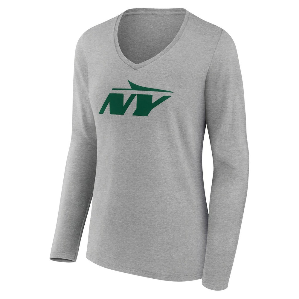 Women's Secondary Logo Long Sleeve V-Neck T-Shirt - New York Jets