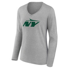 Women's Secondary Logo Long Sleeve V-Neck T-Shirt - New York Jets