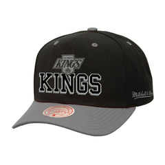 NHL Black/Silver Los Angeles Kings Mitchell & Ness Backside Script Two-Tone Pro Crown Adjustable Hat