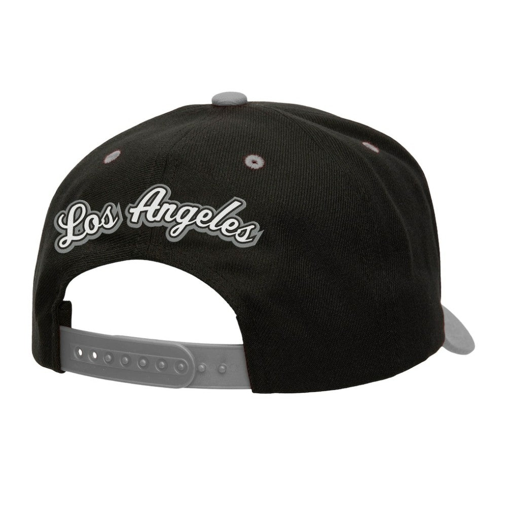 NHL Black/Silver Los Angeles Kings Mitchell & Ness Backside Script Two-Tone Pro Crown Adjustable Hat