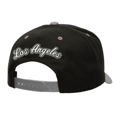 NHL Black/Silver Los Angeles Kings Mitchell & Ness Backside Script Two-Tone Pro Crown Adjustable Hat