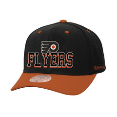 NHL Black/Orange Philadelphia Flyers Mitchell & Ness Backside Script 2-Tone Pro Crown Adjustable Hat