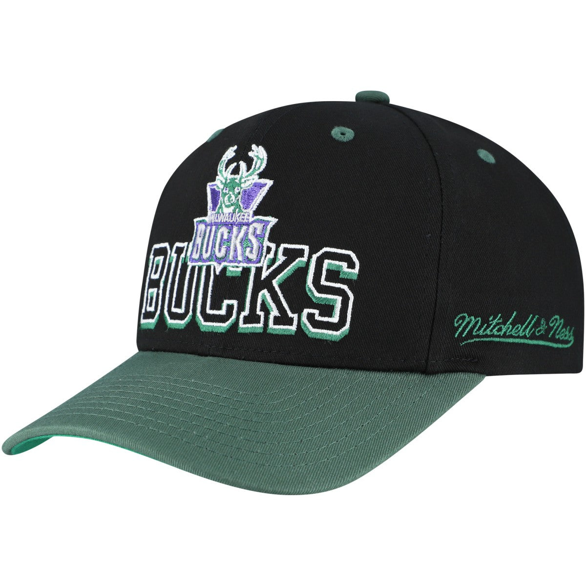 NBA Milwaukee Bucks Backside Script Two-Tone Pro Crown Adjustable Hat