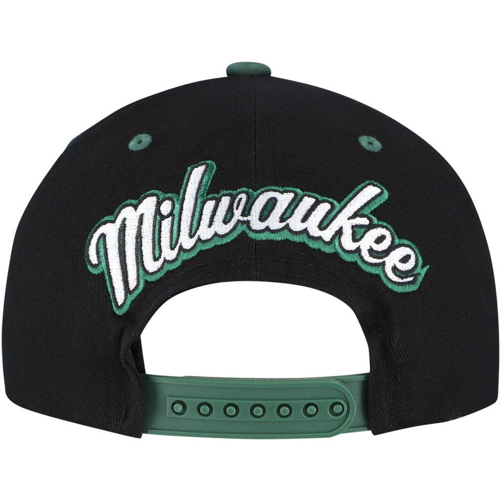 NBA Milwaukee Bucks Backside Script Two-Tone Pro Crown Adjustable Hat