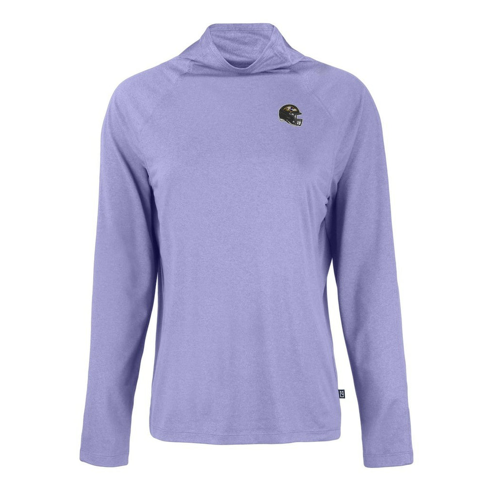 Cutter & Buck Women's Coastline Epic Comfort Eco Recycled Funnel Neck Raglan Pullover Sweatshirt - Baltimore Ravens