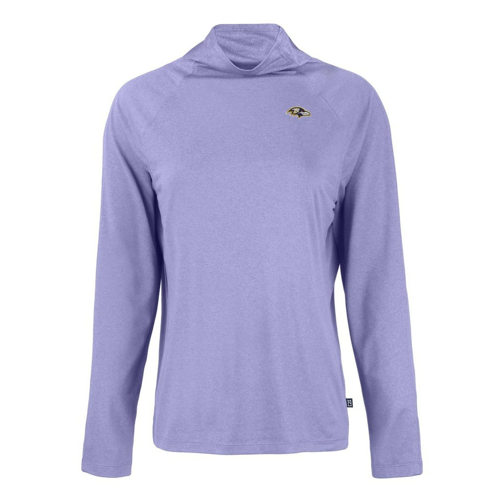 Cutter & Buck Women's Coastline Epic Comfort Eco Recycled Funnel Neck Raglan Pullover Sweatshirt - Baltimore Ravens