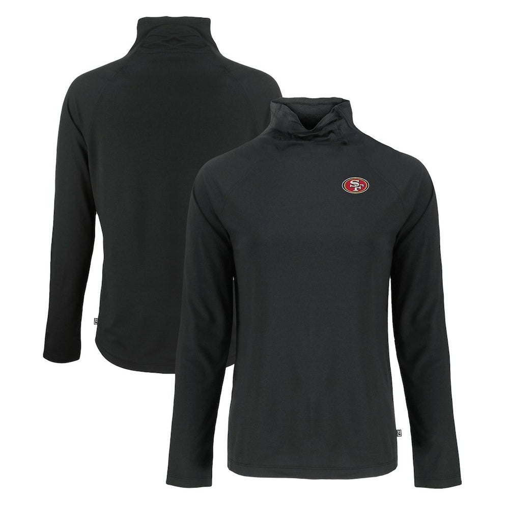 Cutter & Buck Women's Coastline Epic Comfort Eco Recycled Funnel Neck Raglan Pullover Sweatshirt - San Francisco 49ers