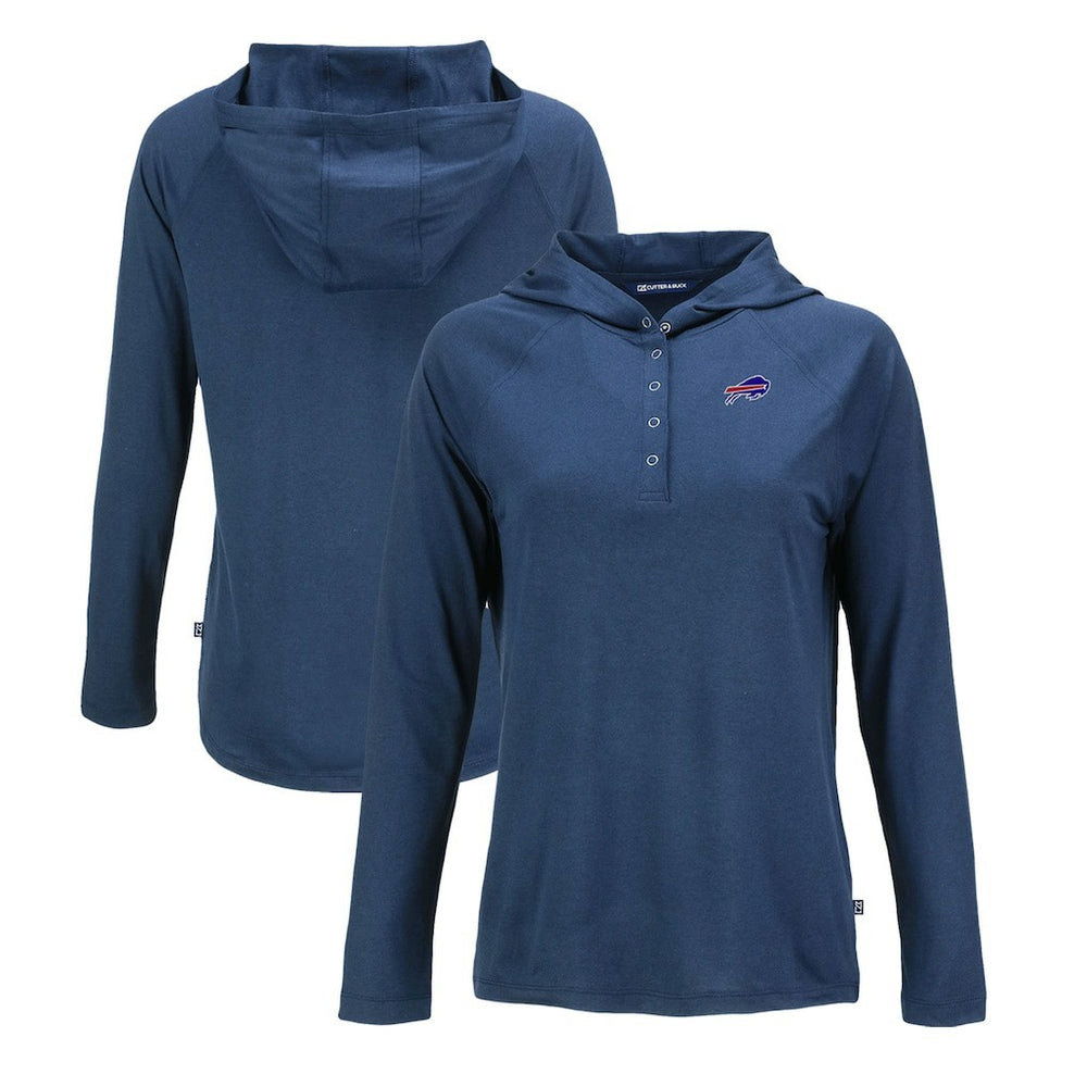 Cutter & Buck Women's Coastline Epic Comfort Eco Recycled Raglan Pullover Hoodie - Buffalo Bills