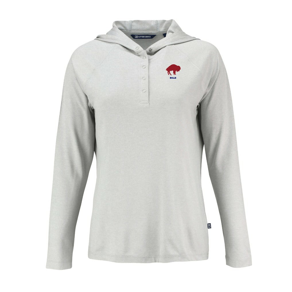 Cutter & Buck Women's Historic Coastline Epic Comfort Eco Recycled Raglan Pullover Hoodie - Buffalo Bills