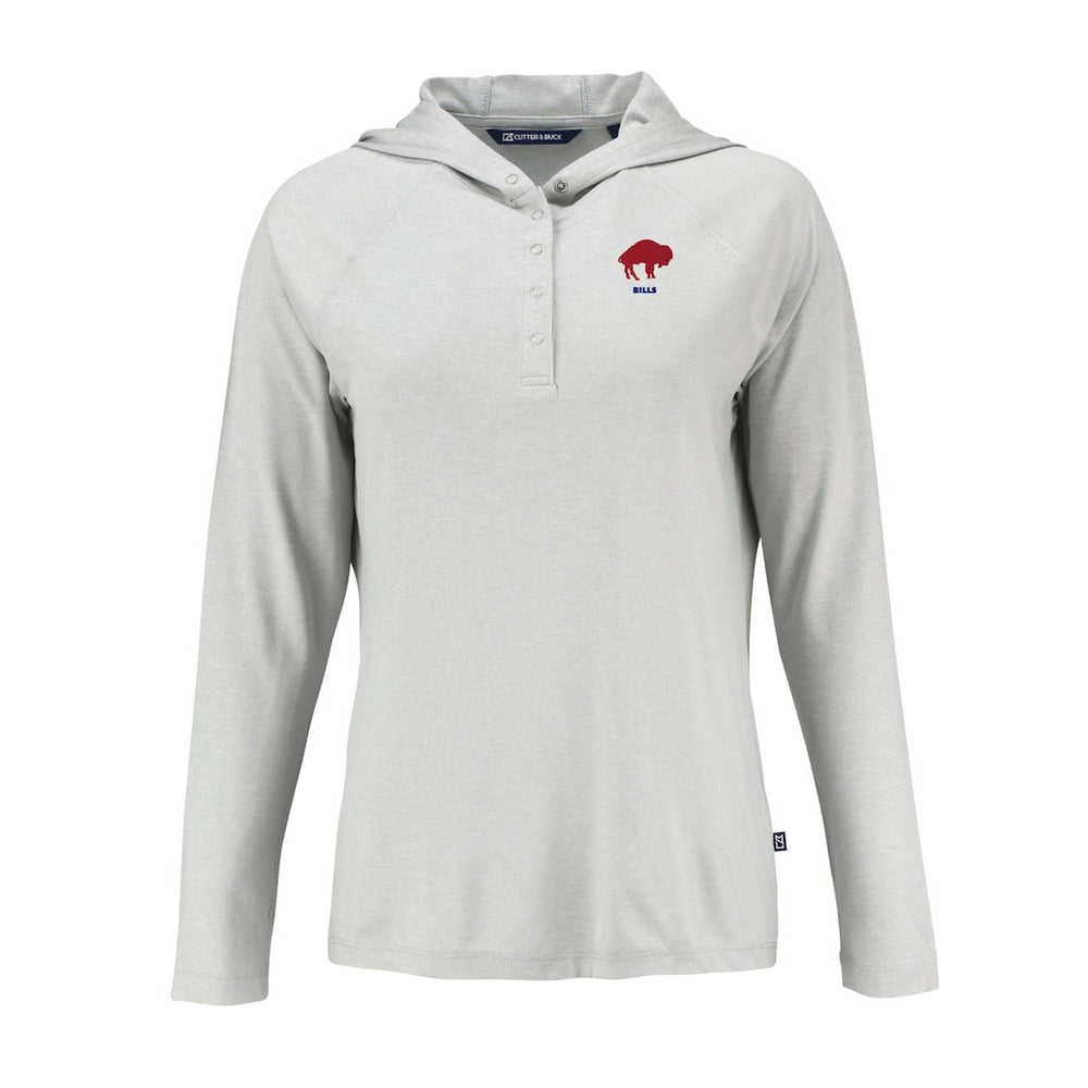 Cutter & Buck Women's Historic Coastline Epic Comfort Eco Recycled Raglan Pullover Hoodie - Buffalo Bills