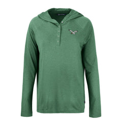 Cutter & Buck Women's Historic Coastline Epic Comfort Eco Recycled Raglan Pullover Hoodie - Philadelphia Eagles
