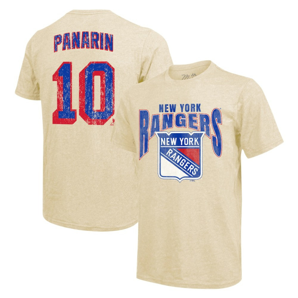 NHL Cream Artemi Panarin New York Rangers Majestic Threads Dynasty Name & Number Tri-Blend T-Shirt