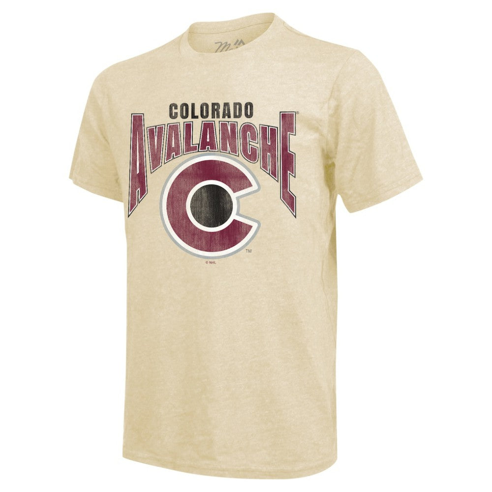 NHL Cream Nathan MacKinnon Colorado Avalanche Majestic Threads Dynasty Name & Number Tri-Blend T-Shirt