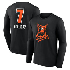 MLB Jackson Holliday Baltimore Orioles Fastball Player Name & Number Long Sleeve T-Shirt