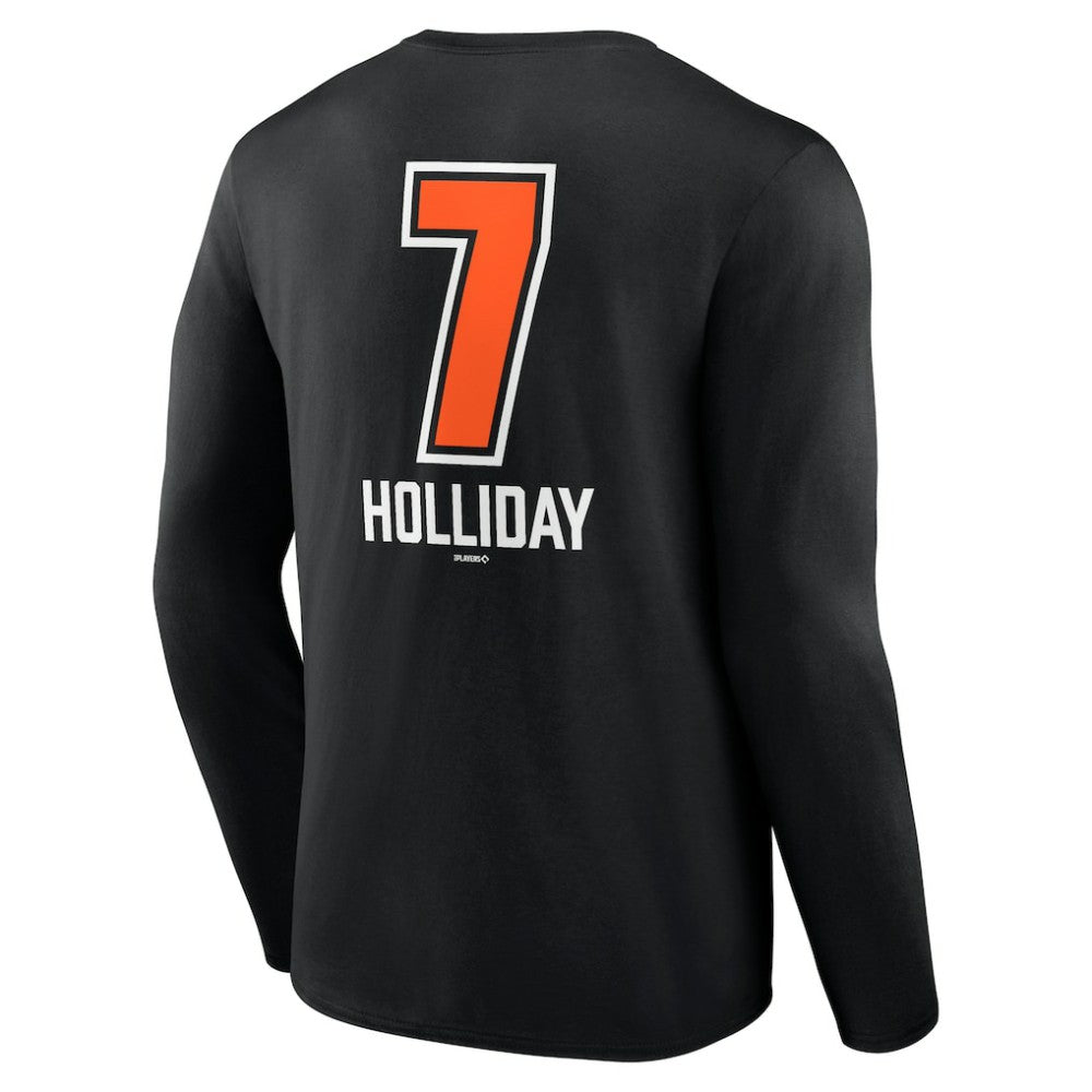 MLB Jackson Holliday Baltimore Orioles Fastball Player Name & Number Long Sleeve T-Shirt