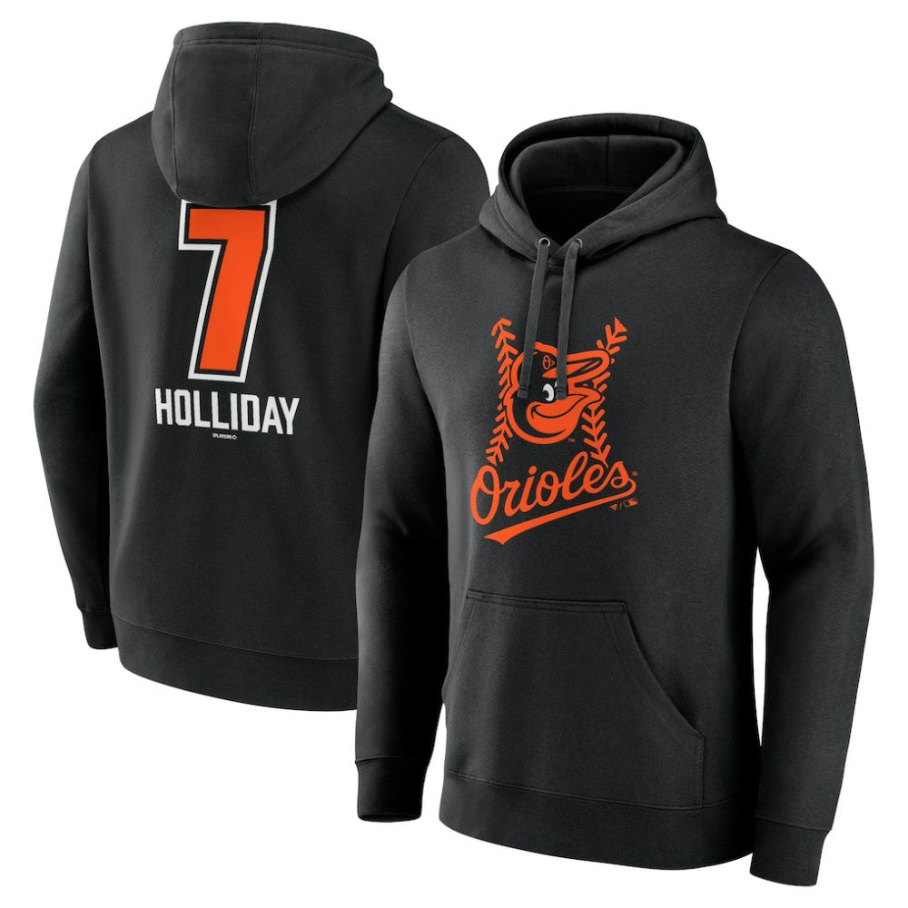 MLB Jackson Holliday Baltimore Orioles Fastball Player Name & Number Pullover Hoodie