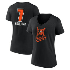 MLB Jackson Holliday Baltimore Orioles Women's Fastball Player Name & Number V-Neck T-Shirt