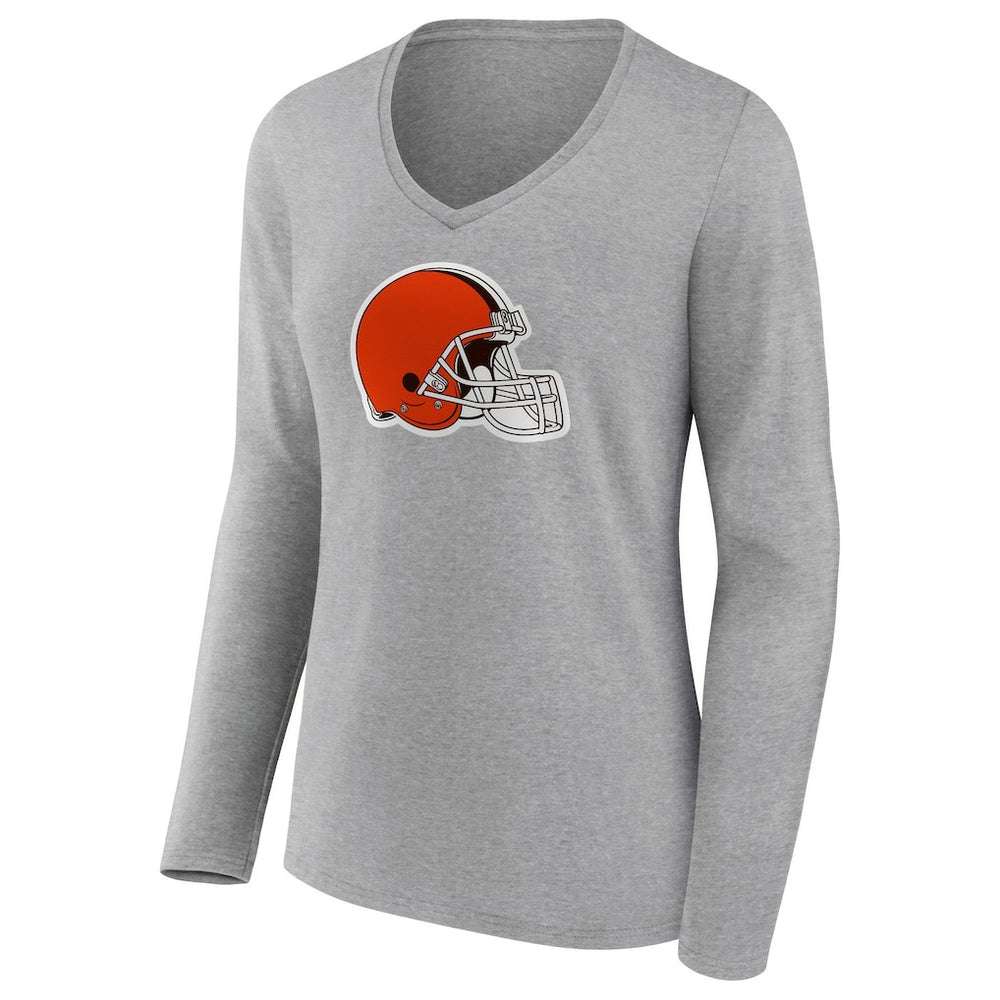 Women's Primary Logo Long Sleeve V-Neck T-Shirt - Cleveland Browns