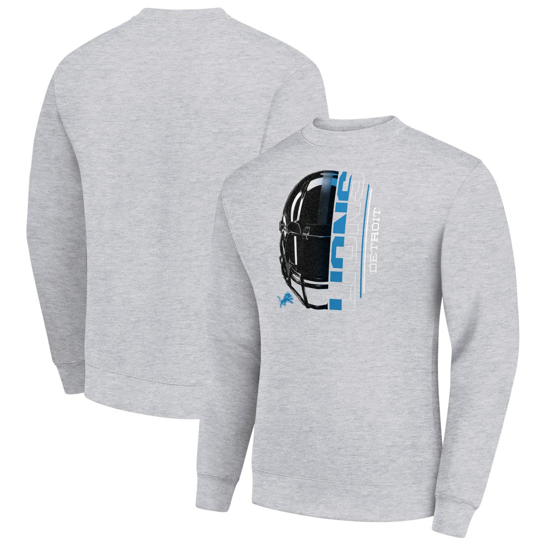 Starter Half Helmet Team Graphic Tri-Blend Fleece Pullover Sweatshirt - Detroit Lions