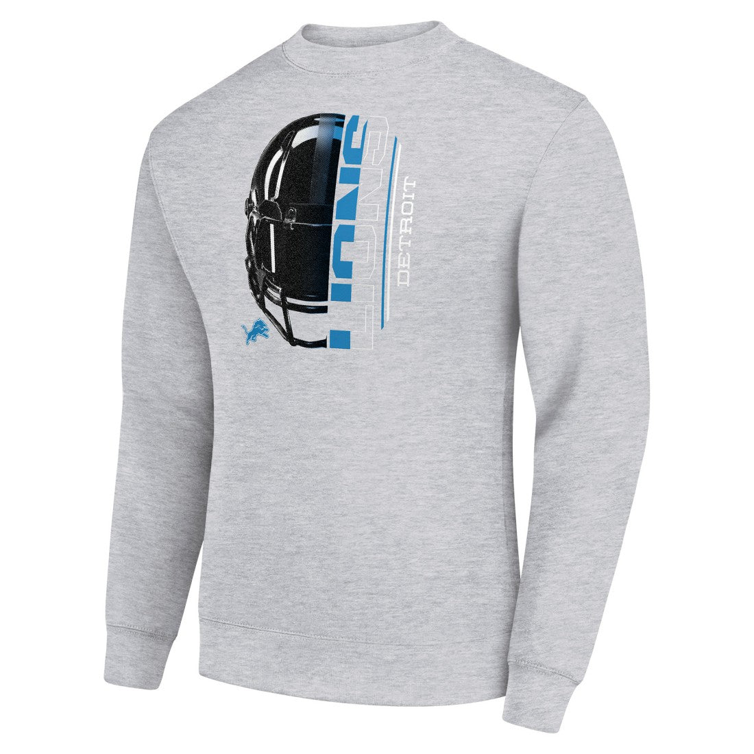 Starter Half Helmet Team Graphic Tri-Blend Fleece Pullover Sweatshirt - Detroit Lions