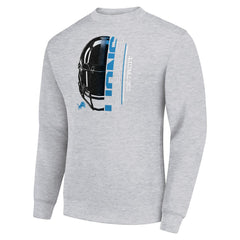 Starter Half Helmet Team Graphic Tri-Blend Fleece Pullover Sweatshirt - Detroit Lions