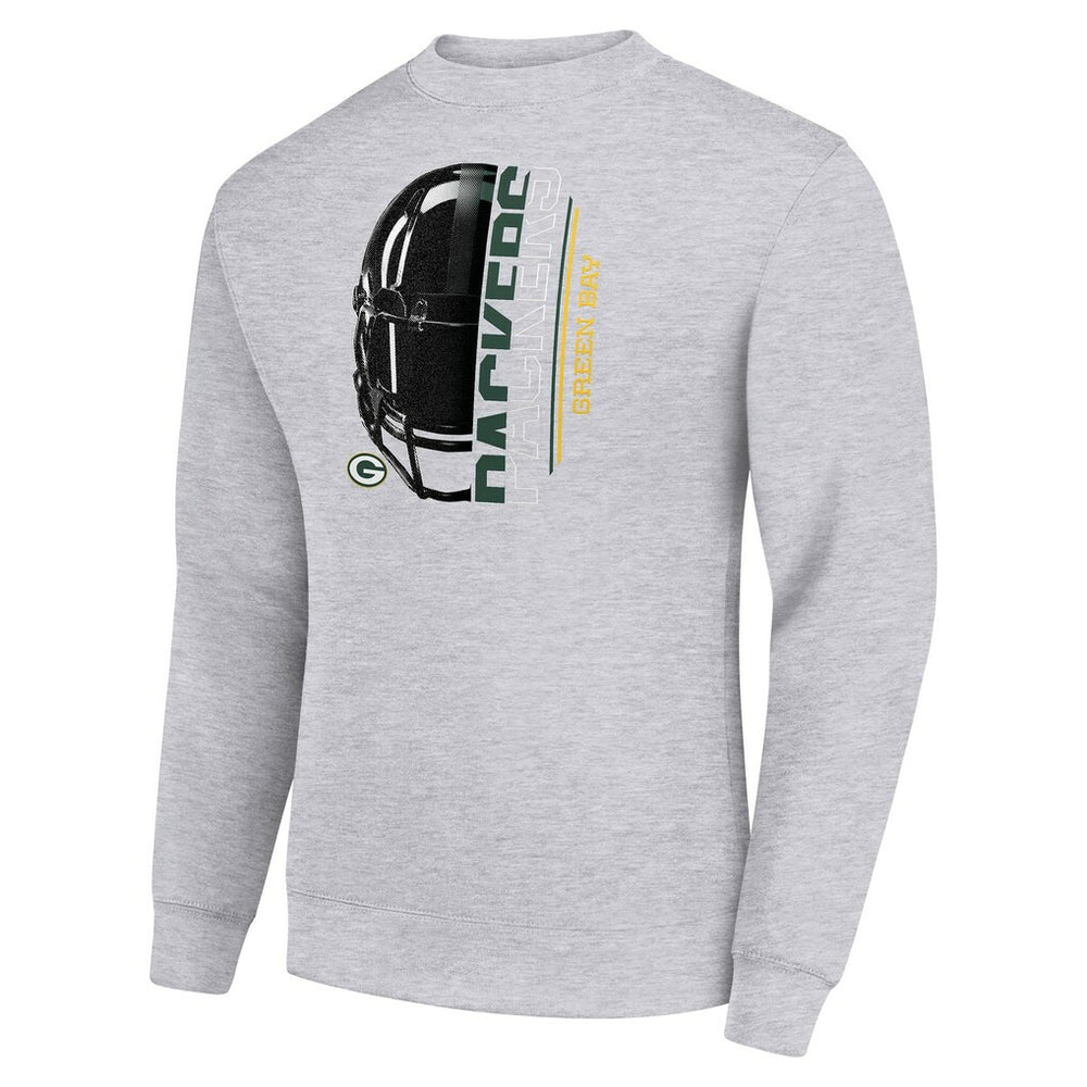 Starter Half Helmet Team Graphic Tri-Blend Fleece Pullover Sweatshirt - Green Bay Packers