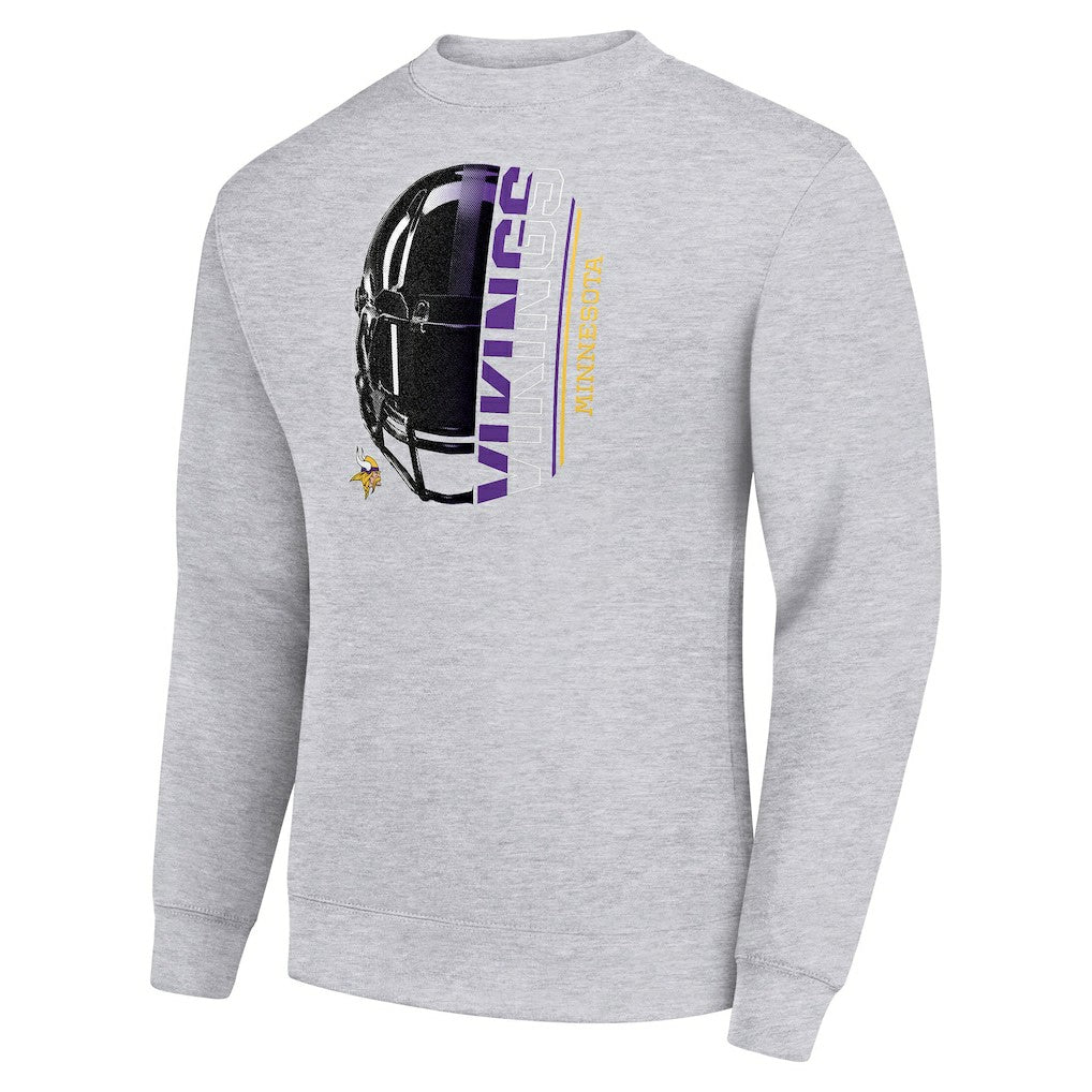 Starter Half Helmet Team Graphic Tri-Blend Fleece Pullover Sweatshirt - Minnesota Vikings