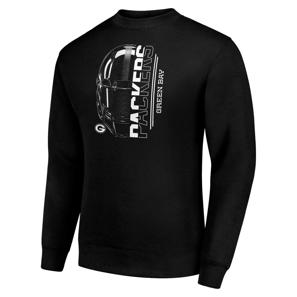 Starter Half Helmet Team Graphic Tri-Blend Fleece Pullover Sweatshirt - Green Bay Packers