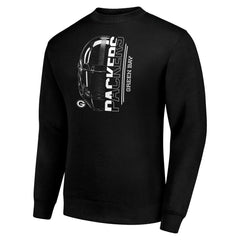 Starter Half Helmet Team Graphic Tri-Blend Fleece Pullover Sweatshirt - Green Bay Packers